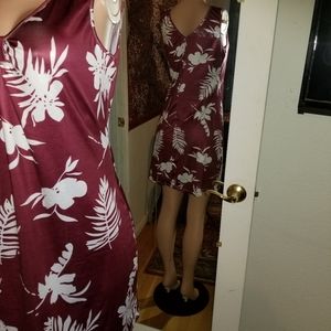 Burgundy Floral Dress XL